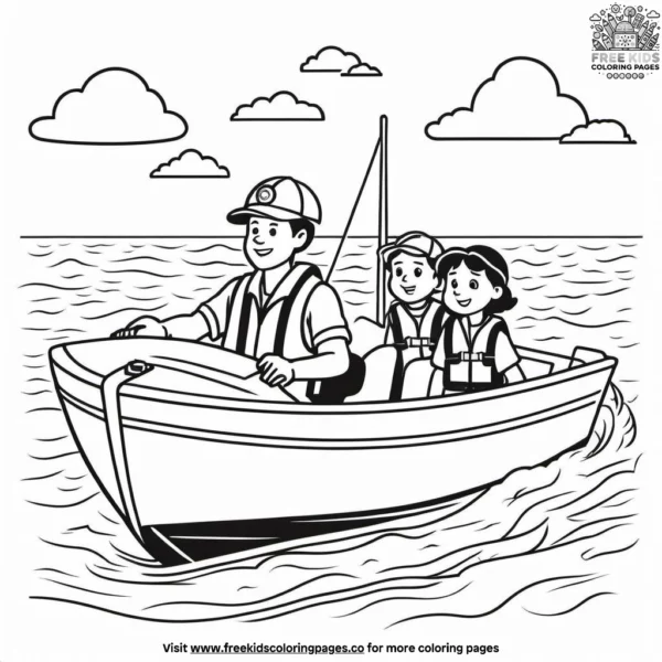 Boat safety coloring pages