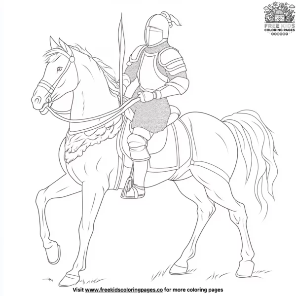 Brave knight coloring pages