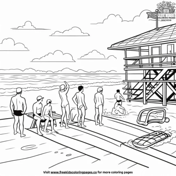 Brave lifeguard coloring pages