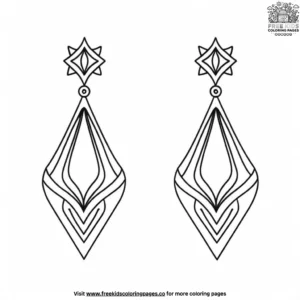 Bride's earrings coloring pages