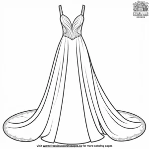 Bride's gown train coloring pages