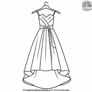 Bridesmaid dress coloring pages