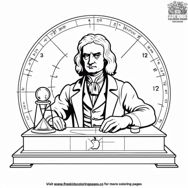 Brilliant isaac newton coloring pages