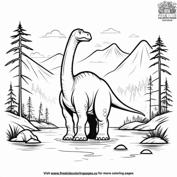 Brontosaurus adventure coloring pages