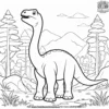 Brontosaurus Adventure Fun Coloring Pages