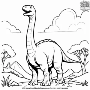 Long-necked Brontosaurus Coloring Pages