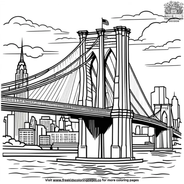 Brooklyn bridge coloring pages