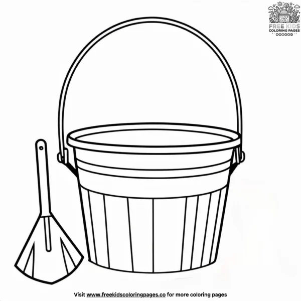 Bucket and spade coloring pages