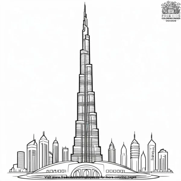 Burj khalifa coloring pages