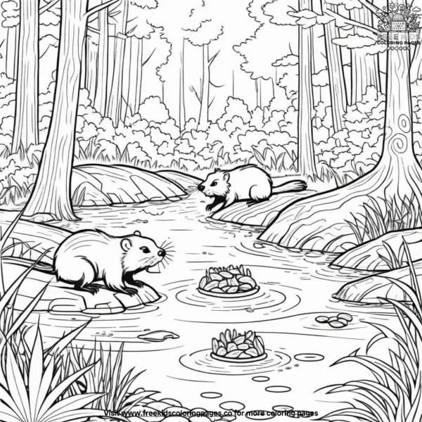 Busy beavers coloring pages