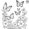 Butterflies Among Blossoms Coloring Pages