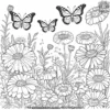 Butterflies and Marigold Garden Coloring Pages