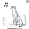 Butterfly And Cheetah Coloring Pages