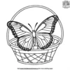 Butterfly Around A Basket Coloring Pages