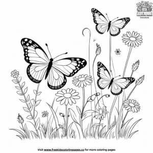 Butterfly Meadow Coloring Pages