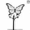 Butterfly Near A Lamppost Coloring Pages