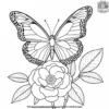 Butterfly On A Camellia Coloring Pages