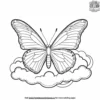 Butterfly On A Cloud Coloring Pages