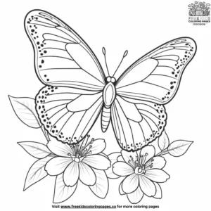 Butterfly On A Fuchsia Coloring Pages