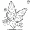 Butterfly On A Geranium Coloring Pages