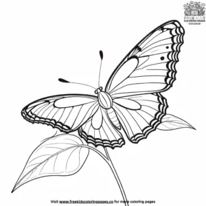 Butterfly On A Leaf Coloring Pages