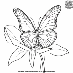 Butterfly On A Petal Coloring Pages