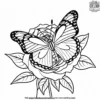 Butterfly On A Rose Coloring Pages