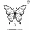 Butterfly With A Raindrop Coloring Pages