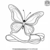 Butterfly With A Ribbon Coloring Pages