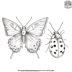 Butterfly and Ladybug Coloring Pages