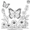 Butterfly in a Flower Garden Coloring Pages