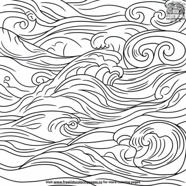 Calming waves coloring pages