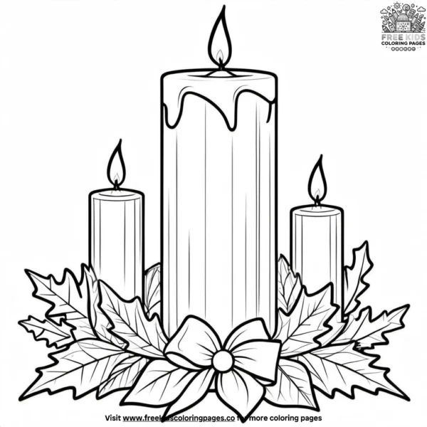 Candle decor coloring pages