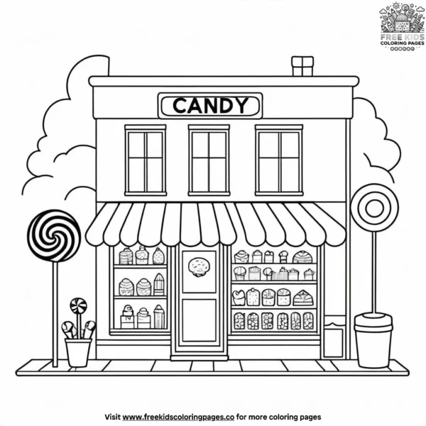 Candy shop coloring pages