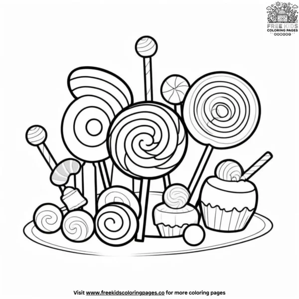 Candy time coloring pages