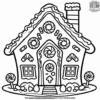 Candy Topped Gingerbread House Coloring Pages