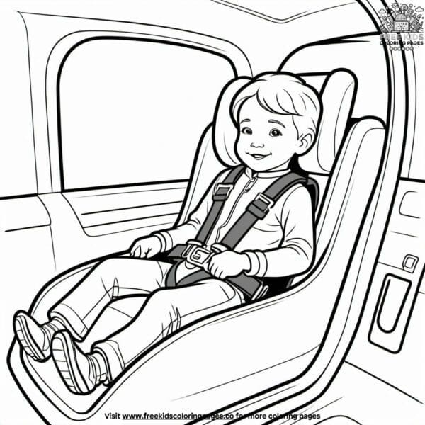 Car seat safety coloring pages