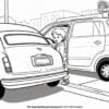 Careful Car Exit Coloring Pages