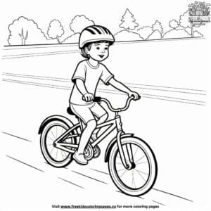 Careful Cyclist Coloring Pages