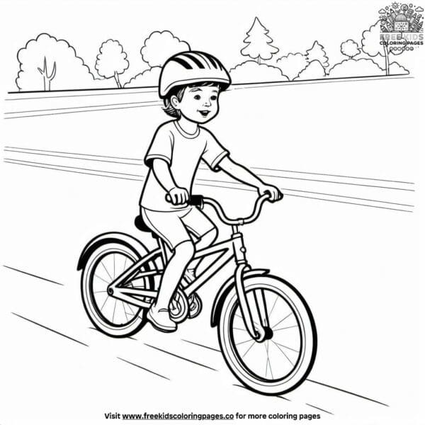 Careful cyclist coloring pages