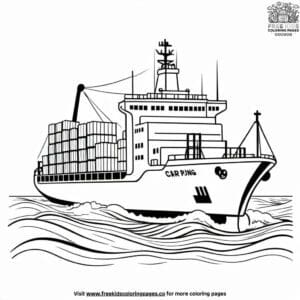 Cargo Ship Transport Coloring Pages