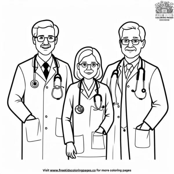 Caring doctor coloring pages