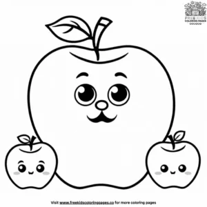 Cartoon Apple Family coloring pages