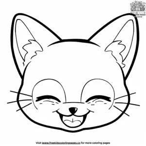 Cat Emoji Coloring Pages