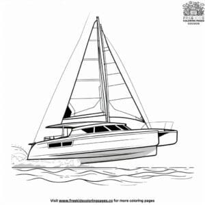 Catamaran Sailing Fun Coloring Pages