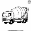 Cement Mixer Coloring Pages