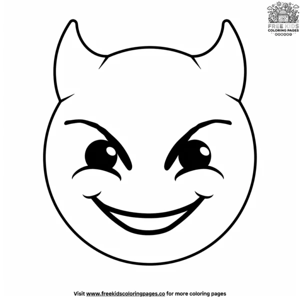 Cheeky evil emoji coloring pages