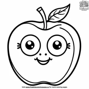 Cheerful Apple Faces coloring pages