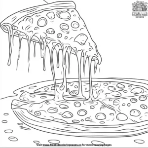 Cheese Pull Pizza Coloring Pages