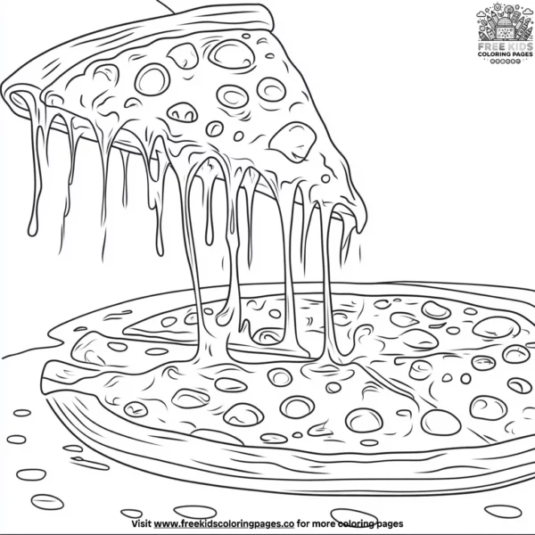 Cheese pull pizza coloring pages